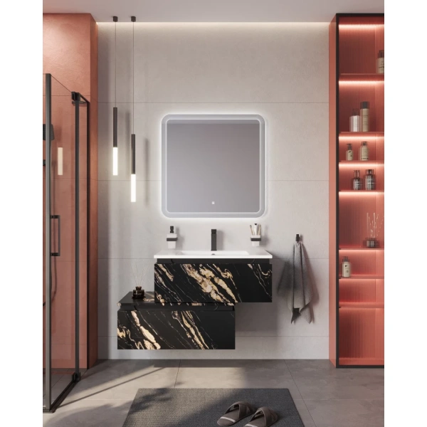 Тумба под раковину Cezares SLIDER-800-1C-SO-NF-P черный, без раковины