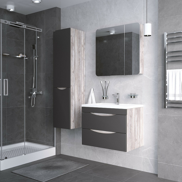 Тумба подвесная Grossman ТАЛИС-80 см 108013 бетон пайн/серая