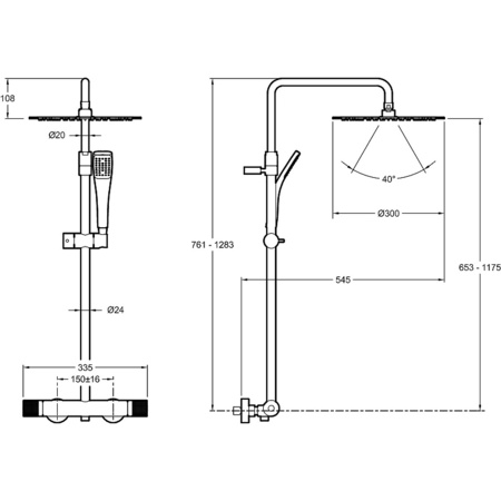 Душевая система Jacob Delafon Rivoli E26587-CP