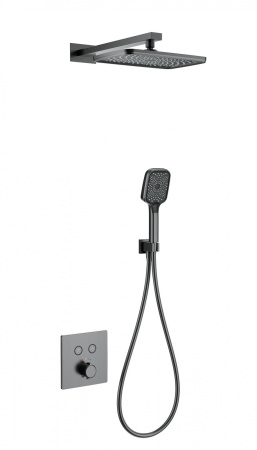 Душевая система с термостатом встраиваемая WONZON & WOGHAND, темный графит WW-D2017-B-BGG