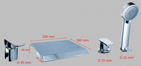 Смеситель на борт ванны Cubica AquaDesign