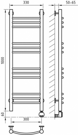 Электрический полотенцесушитель ArtofSpace ARTICO EAAO3001000GOLDRP