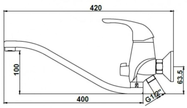 Смеситель для ванны с душем KAISER Safira (15055)