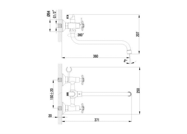 Смеситель для ванны Lemark Partner (LM6541C)