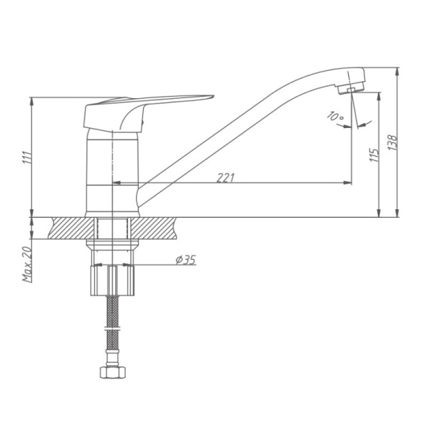 Смеситель для кухни Haiba HB4904