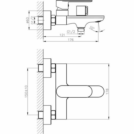 Смеситель для ванны Haiba HB60590