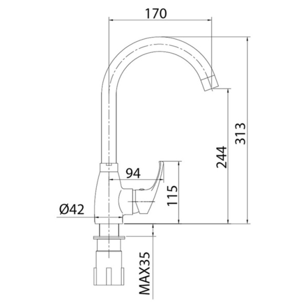 Смеситель для кухни Milardo Meal (M07SB0JM05)