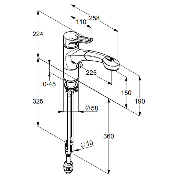 Смеситель для кухни с выдвижным изливом Kludi MX 399459262