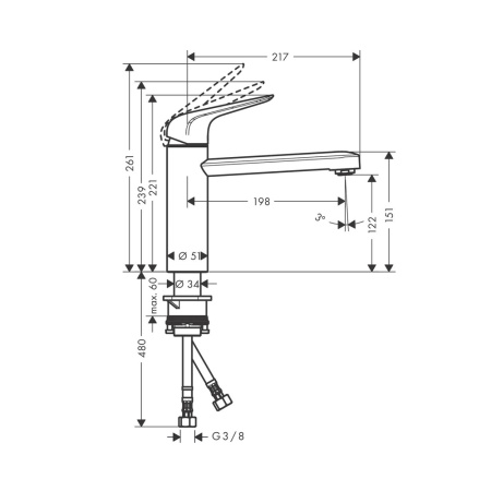 Смеситель для кухни однорычажный CoolStart Eco Hansgrohe Focus M42 71864000 хром