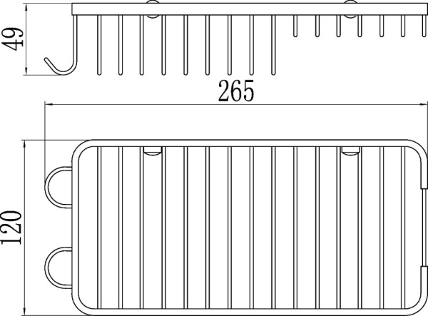 Полка решетка прямая одинарная Savol S-002817