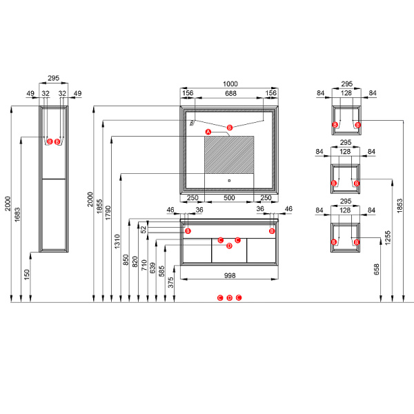 Тумба с раковиной Aquaton Уэльс 80 1A2679K1WA6A0