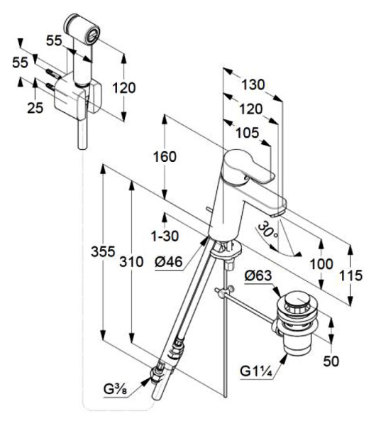 Смеситель для раковины Kludi Pure&Easy 372590565
