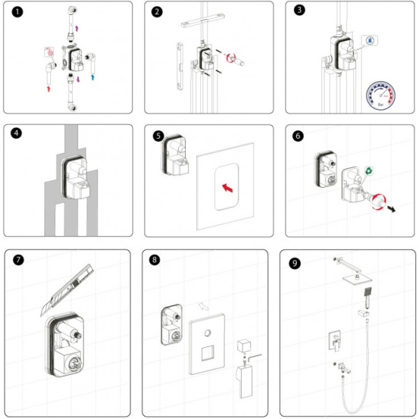 Душевая система встроенная Timo Selene SX-3069/03SM черный