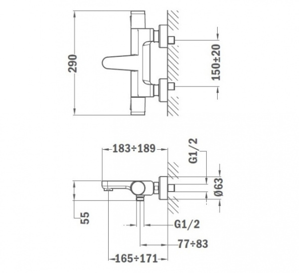 Термостатический смеситель для ванны Teka ALAIOR XL 221010200