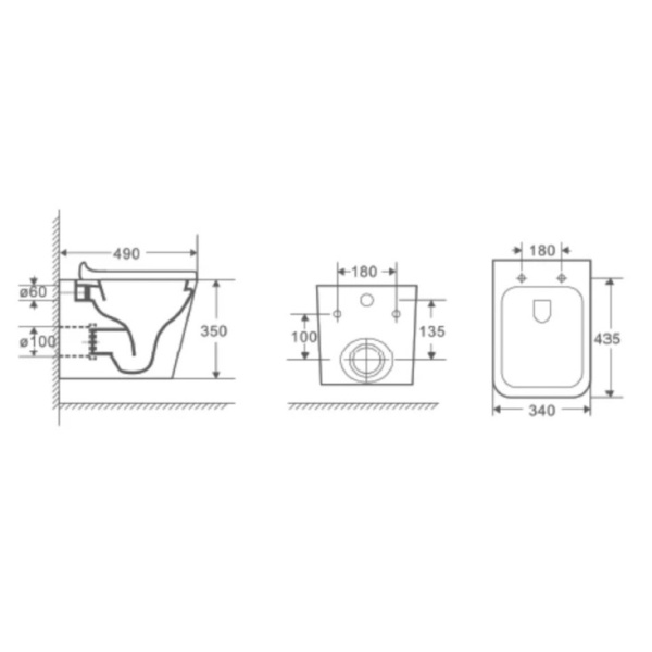 Унитаз подвесной безободковый D&K Berlin (DT1436016)