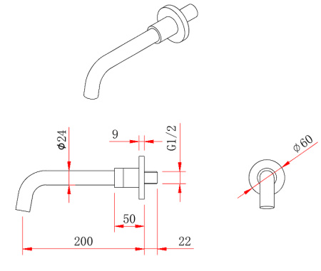Душевая система Berges Wasserhaus Ventas 3O Black 073010