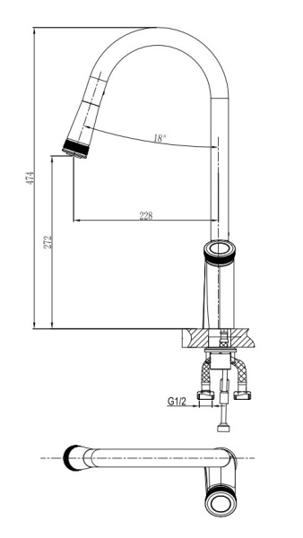 Смеситель для кухни D&K Bayern.Alfeld (DA1482501) Смеситель для кухни D&K Bayern.Alfeld (DA1482501)