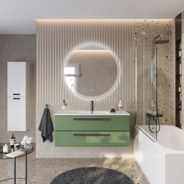 Тумба под раковину Cezares ECO-CER-N-1200-2C-SO-PS-P Фисташковый софт без ручек