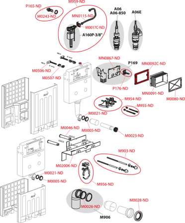 Смывной бачок скрытого монтажа AlcaPlast AM100/850