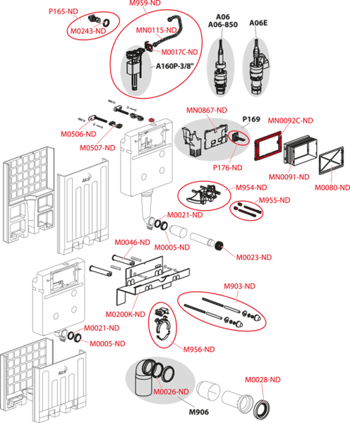 Смывной бачок скрытого монтажа AlcaPlast AM100/850