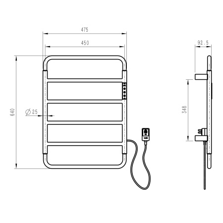 Полотенцесушитель электрический WONZON & WOGHAND WISMAR, брашированное золото WW-AL201-BG