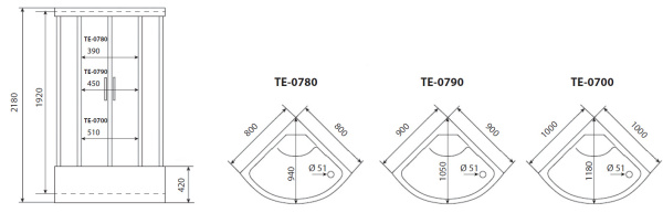 Душевая кабина (100х100) Timo eco TE-0700P
