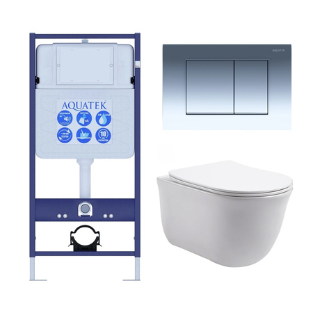 Комплект унитаза с инсталляцией  SET AQUATEK КЛАССИК-010 4в1