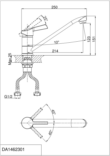 Смеситель для кухни D&K Rhein Schiller (DA1462301)