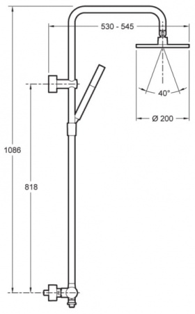Душевая система со смесителем для душа Jacob Delafon Toobi E15370-CP