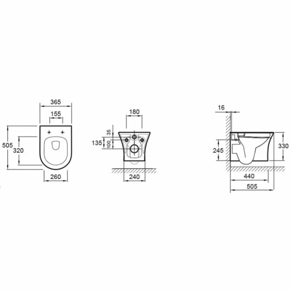 Унитаз подвесной безободковый Jacob Delafon Aleo EDAH132-0 (без сиденья)