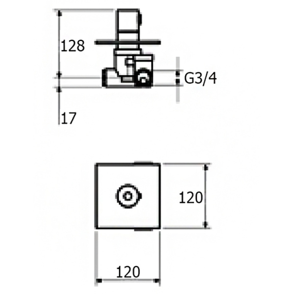 Смеситель для душа встраиваемый с термостатом Webert Elio EL972101345, никель