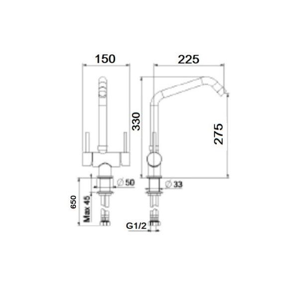 Смеситель для кухни Webert Ibiza IB920802015, хром