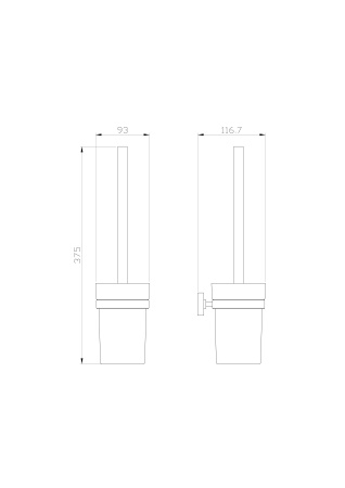 Туалетный ершик в комплекте WONZON & WOGHAND FLAT, хром WW-9729