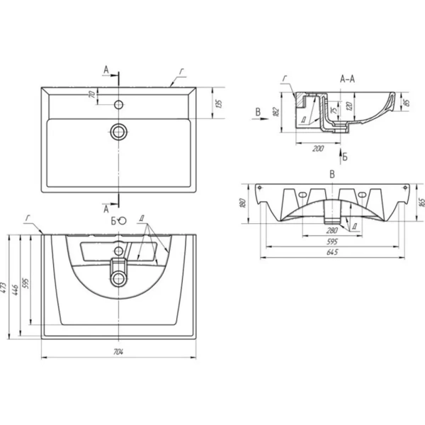 Тумба с раковиной Misty Элен 70 УТ000012107