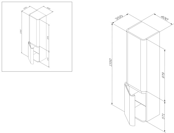 Пенал 35 Am.Pm Sensation M30CHL0406NF