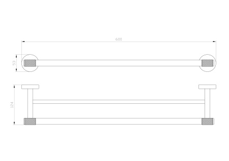 Полотенцедержатель двойной WONZON & WOGHAND MAJESTIC, черный/золото WW-9211