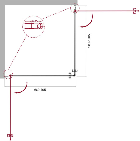 Душевой уголок (70х100) BelBagno ETNA-AH-2-70/100-C-Cr