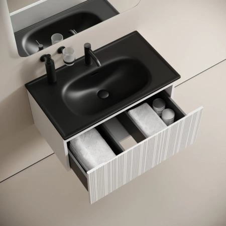 Тумба без раковины подвесная Sancos Code CD80W белый глянец