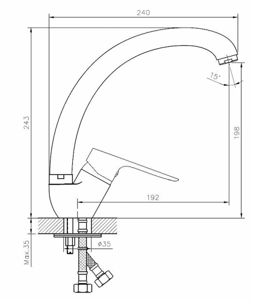 Смеситель для кухонной мойки ESKO DELHI (DL 03)