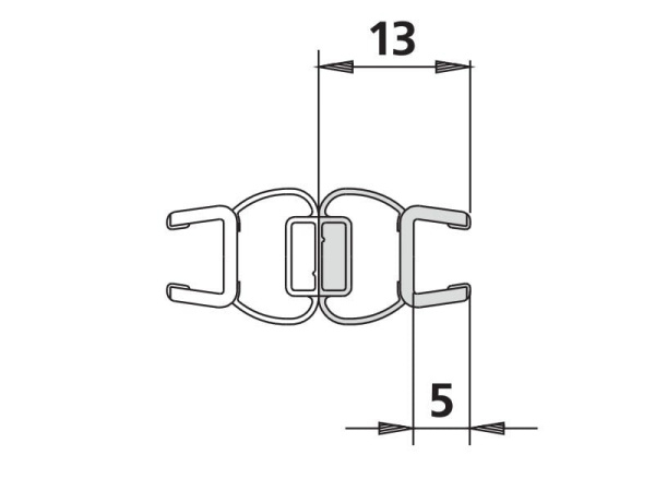 Магнитный профиль для прямой двери Kermi 6031610 (1650)