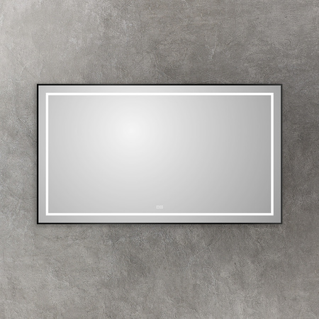 Зеркало (140х80) BelBagno Kraft SPC-KRAFT-1400-800-LED-TCH-WARM-NERO с подсветкой