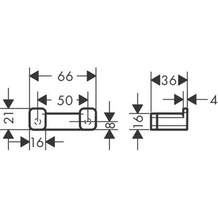 Двойной крючок  Hansgrohe AddStoris 41755000