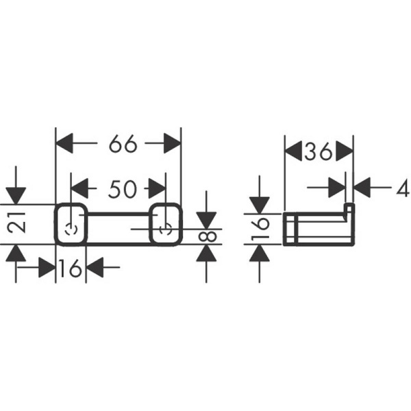 Двойной крючок  Hansgrohe AddStoris 41755000
