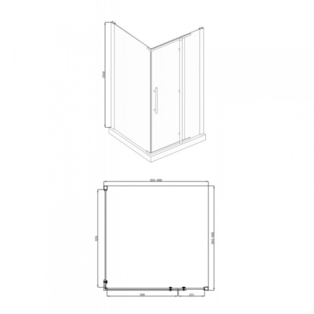 Душевой уголок Bravat Blackline BS090.3113A