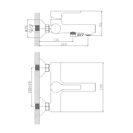 Смеситель для ванны Haiba HB60652-7
