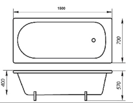 Чугунная ванна Ресса (150x70), г. Киров