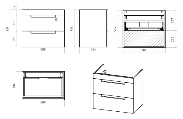 Тумба под раковину  Brevita Ariana 60   ARI-01060-03062Я