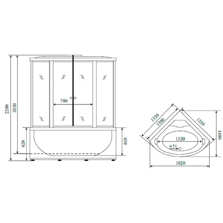 Душевая кабина Timo Standart Silver Fabric T-6635SF