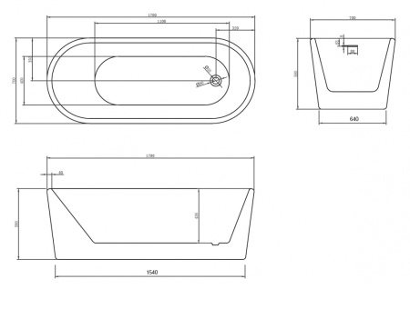 Акриловая ванна (170х70) ABBER AB9272-1.7 без гидромассажа, белый