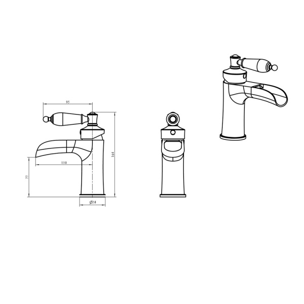 Смеситель для раковины Boheme Vogue 211-BSW